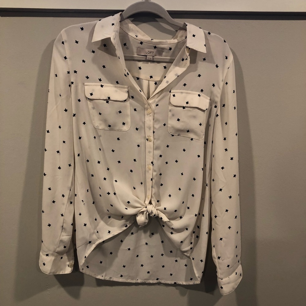 LOFT button down with star print